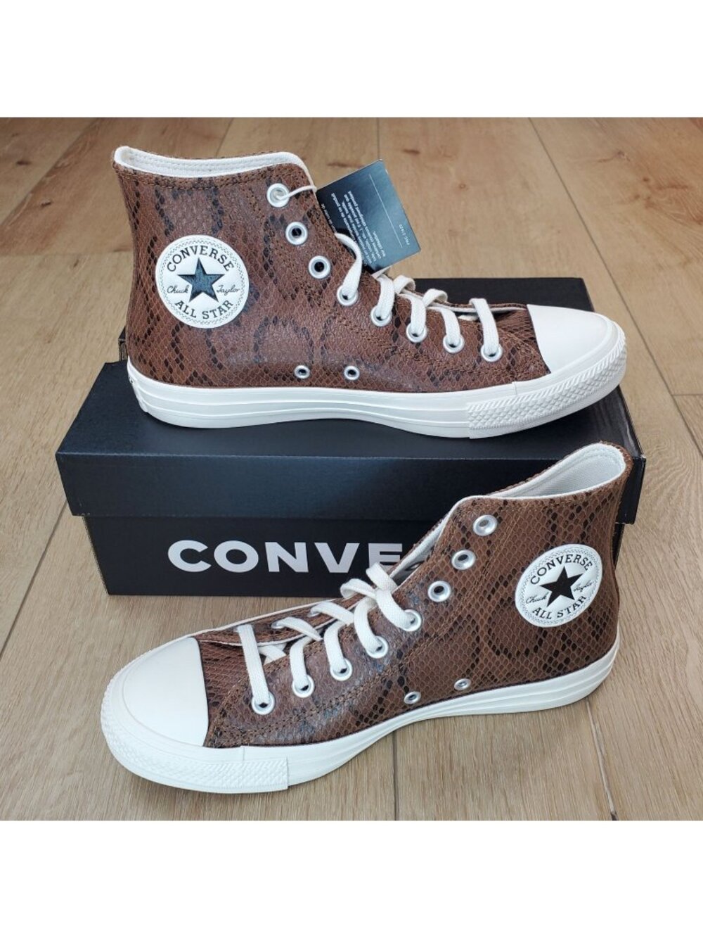 Converse Chuck Taylor All Star Snakeskin Womens 8.5 Hi Top A13393C Whiskey Brown